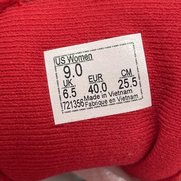 Vans Sk8-Hi Shoes Womens Size 9 Red White Checkerboard Canvas Skate High Top - Picture 15 of 15